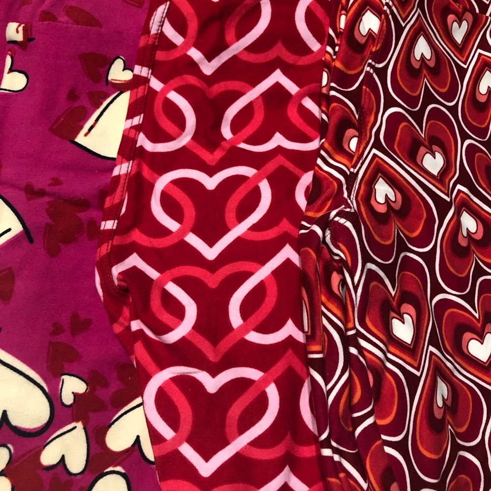 Lularoe Valentines OS Leggings 3 pair